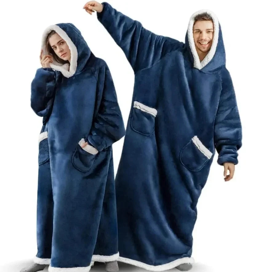 Oversized Winter Wearable Blanket — Hooded Fleece Comfort for Rest, Relaxation & Outdoor Warmth