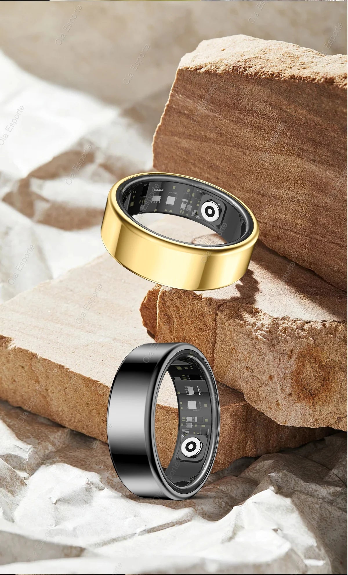 Titanium Smart Ring – Heart, Sleep & Fitness Tracker (IP68 Waterproof)