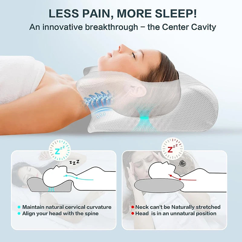 Ergonomic Memory Foam Cervical Pillow — Contoured Support for Ease & Neck Relief