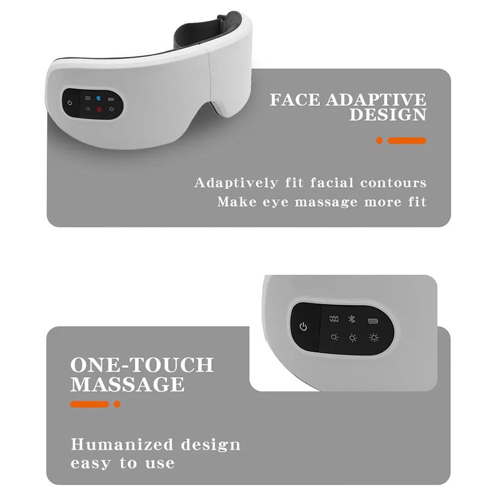 Rechargeable Smart Eye Massager | Heat & Vibration Therapy
