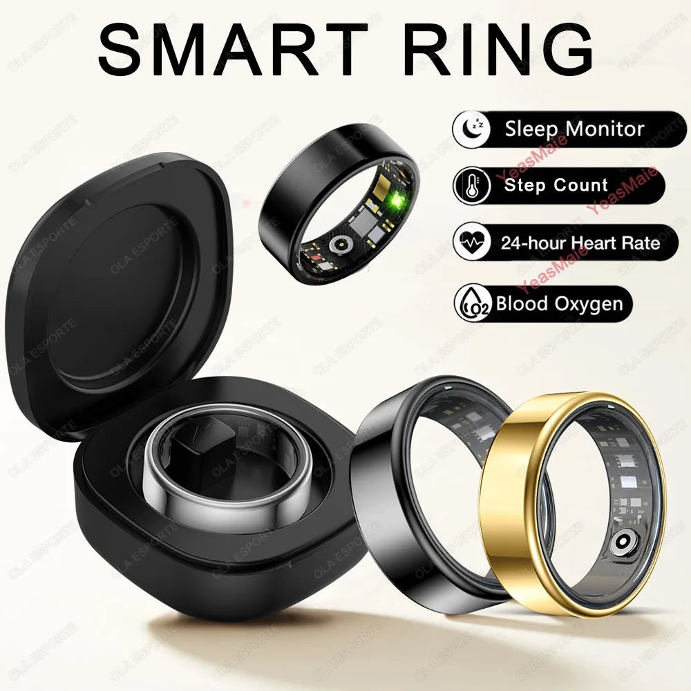 Titanium Smart Ring – Heart, Sleep & Fitness Tracker (IP68 Waterproof)