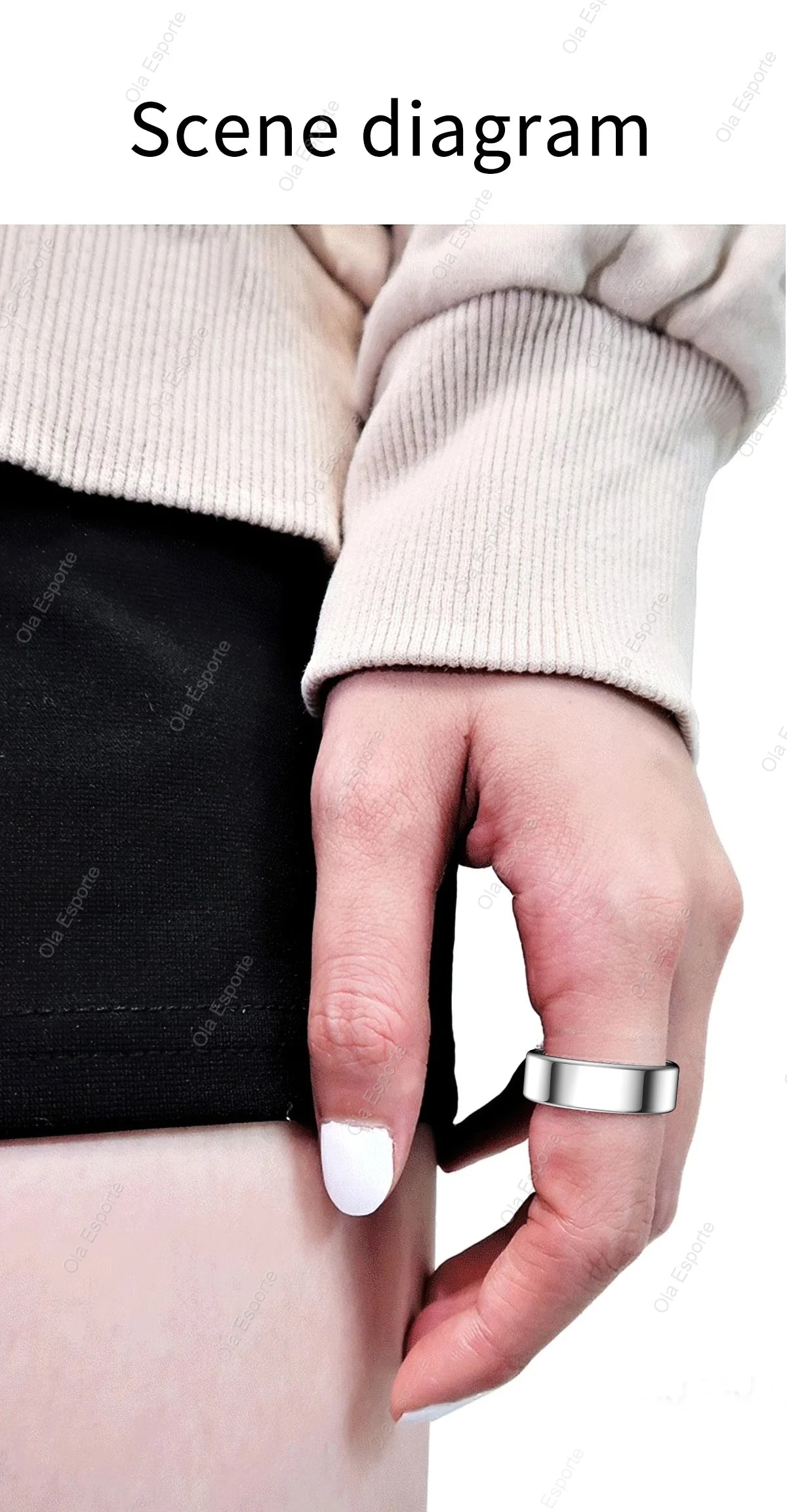 Titanium Smart Ring – Heart, Sleep & Fitness Tracker (IP68 Waterproof)