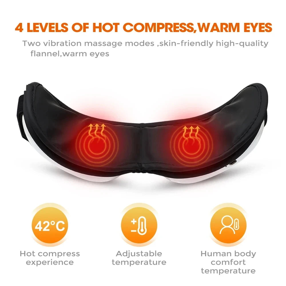 Rechargeable Smart Eye Massager | Heat & Vibration Therapy