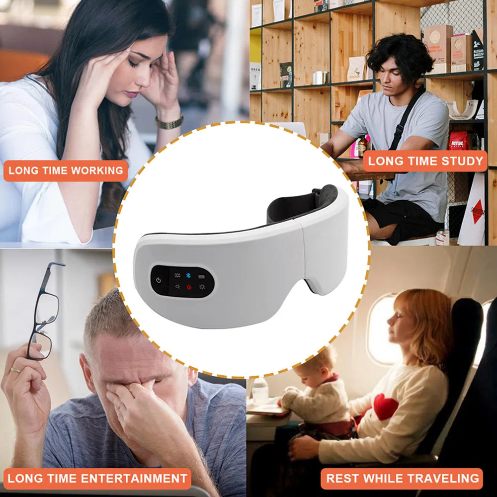 Rechargeable Smart Eye Massager | Heat & Vibration Therapy